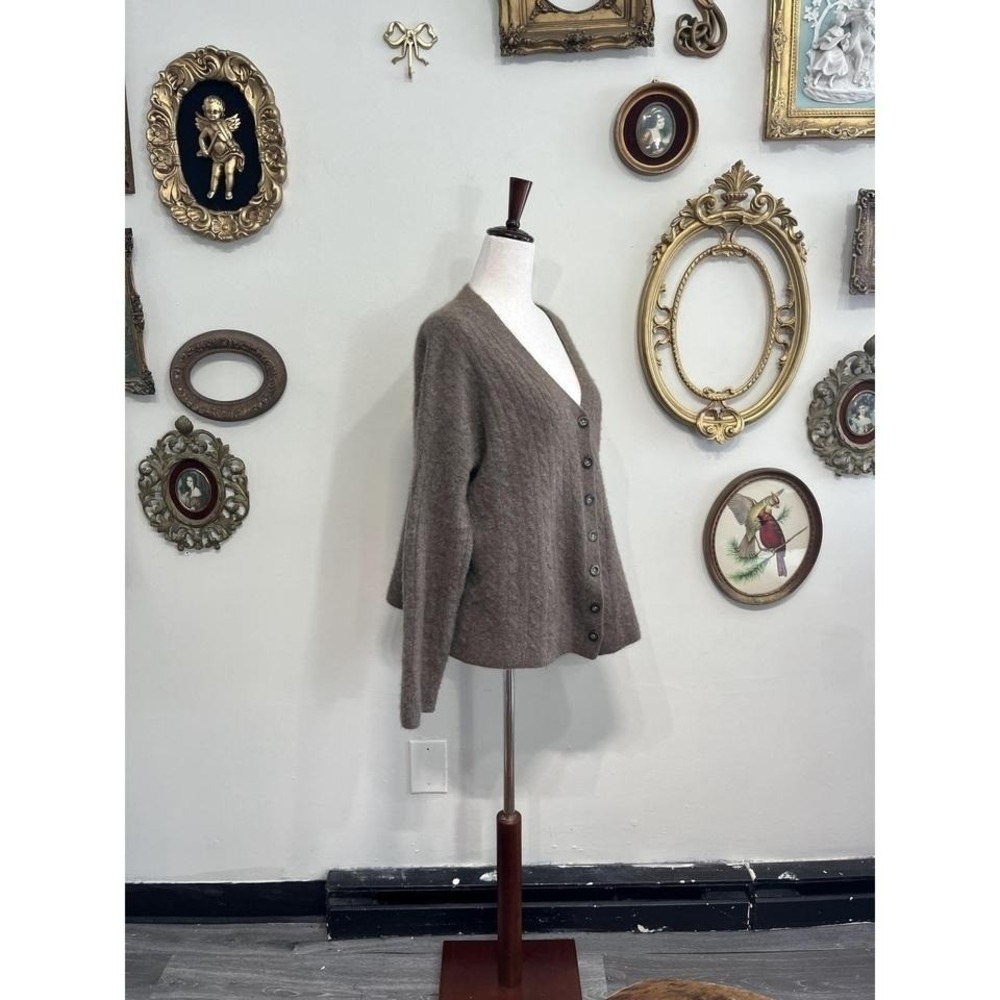 Reformation Taupe V-Neck Button Front Cardigan - Picture 2 of 8